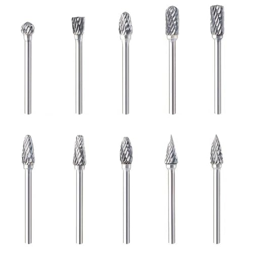 Eieenotee Fräser-Set Aus Wolframkarbid, Inkl. 10 Fräser-Bits, Geeignet zum Metallschweißen, Beton von Eieenotee