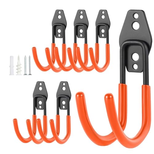 Eieenotee Garage Hooks Heavy Duty 6 Pack -Metall -Wandhaken mit Schrauben, zum Aufhängen Sperriger Gartenwerkzeuge, Unkrautfresser, Gebläse Eieenotee Garage Hooks Heavy Duty 6 Pack -Metall -Wandhaken mit Schrauben, zum Aufhängen Sperriger Gartenwerkzeuge, Unkrautfresser, Gebläse von Eieenotee