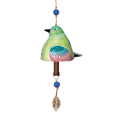 Eieenotee Gartendekoration mit Vogelgesangsglocke, Rustikales zum Aufhängen, Metallrohrglocke, Türklingel, Festgeschenk E von Eieenotee