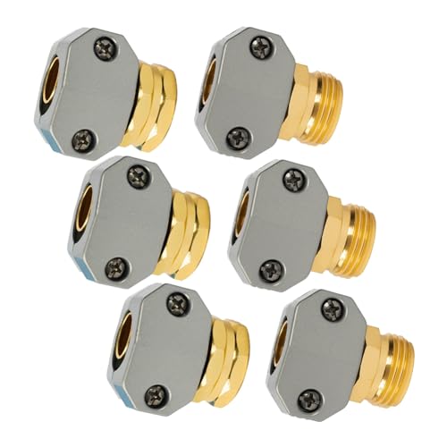 Eieenotee Gartenschlauch-Reparaturset, 3 Sets, Aluminiumlegierung, Gartenschlauch-Endstück-Reparaturset, Passend für 5/8- und 3/4-Gartenschlauch-Anschluss von Eieenotee