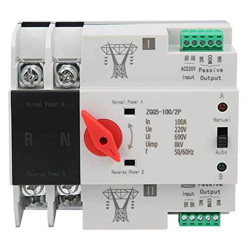 Eieenotee Getriebeschalter Automatischer Übertragungsschalter 220V ZGQ5-100 / 2P Automatischer Übertragungsschalter mit Doppelter Leistung 2-Wege-Übertragungsschalter-Controller Eieenotee Getriebeschalter Automatischer Übertragungsschalter 220V ZGQ5-100 / 2P Automatischer Übertragungsschalter mit Doppelter Leistung 2-Wege-Übertragungsschalter-Controller von Eieenotee