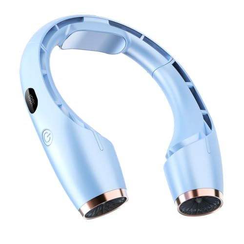 Eieenotee Halbleiterk¨¹hlung, H?ngender Nackenventilator, Tragbare Klimaanlage, 4000 MAh, 360-Grad-Rundumk¨¹hlung f¨¹r Den Au?enbereich, Blau Eieenotee Halbleiterk¨¹hlung, H?ngender Nackenventilator, Tragbare Klimaanlage, 4000 MAh, 360-Grad-Rundumk¨¹hlung f¨¹r Den Au?enbereich, Blau von Eieenotee