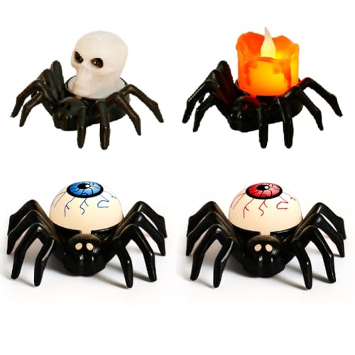Eieenotee Halloween LED Kerzenlampe Spinnen Totenkopf Lampe Halloween Spukhaus Horror Requisite Eieenotee Halloween LED Kerzenlampe Spinnen Totenkopf Lampe Halloween Spukhaus Horror Requisite von Eieenotee