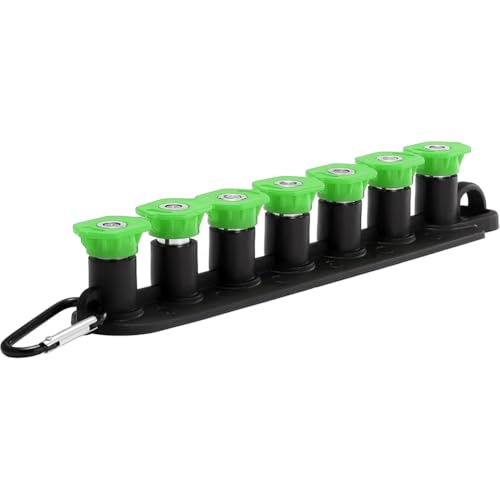 Eieenotee Hochdruckreiniger-Spitzen, 25 Grad Grüne Hochdruckreiniger-Düsenspitzen, 7Er-Pack mit Düsenhalter, 1/4 Schnellanschluss von Eieenotee