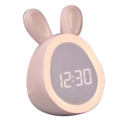 Eieenotee Kinderwecker mit Nachtlicht, Stufenlos Dimmbar, LED-Digitalwecker f¨¹r und M?dchen, Rosa von Eieenotee
