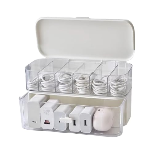 Eieenotee Kompakte Transparente Kabel-Organizerbox für Den Schreibtisch mit Deckel - Aufbewahrungslösung Ohne Kabel und Ladegerät für die Heimorganisation A Eieenotee Kompakte Transparente Kabel-Organizerbox für Den Schreibtisch mit Deckel - Aufbewahrungslösung Ohne Kabel und Ladegerät für die Heimorganisation A von Eieenotee
