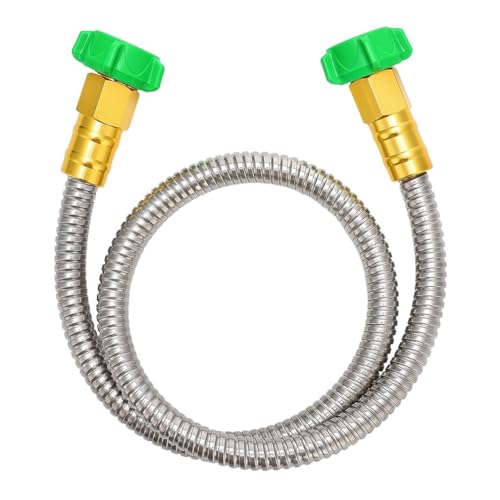 Eieenotee Kurzer Gartenschlauch, Auslaufsicherer Metall-Vorlaufschlauch, Flexibler Aus Edelstahl 304 für die Gartenbewässerung im Freien, Langlebig, Einfach zu Installieren, 3 Fuß von Eieenotee