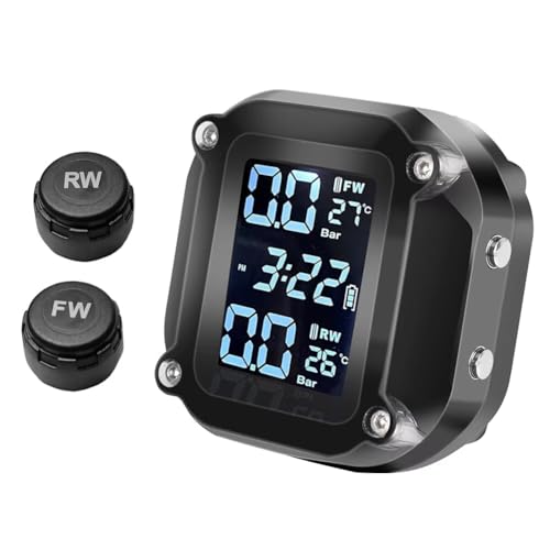 Eieenotee M5 Wireless Digital Display-Motorrad-Reifen-Druckmonitor-System mit Echtzeit-Druckwarnungen und Externen Sensoren von Eieenotee