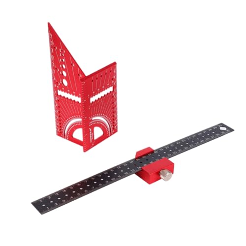 Eieenotee Mehrwinkel-Messlineal und Schiebelineal, 45/90-Grad-Winkelmesser, Winkelmesser, Holzbearbeitungs-Zimmermanns-Quadratwerkzeug-Set von Eieenotee