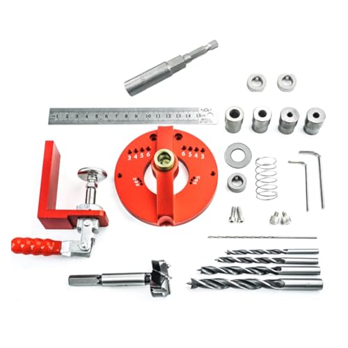 Eieenotee Multifunktionales 35-Mm-Scharnierlehren-Set für Holzbearbeitung, Lochbohrführung, Locator, Locher, Schablone, Lochöffner-Werkzeuge von Eieenotee
