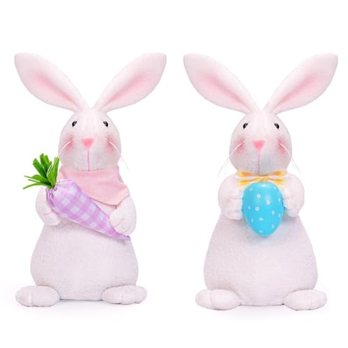 Eieenotee Osterhasen-Dekoration, Plüschhasen-Figur, Kaninchen, Ausgestopfte Ostergeschenke für Gestuftes Tablett, Heimdekoration von Eieenotee