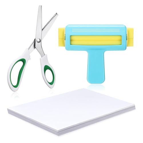 Eieenotee Papier-Kräuselzange, 23 cm Schere, Dünnes Inkjet-Papier, 100 Blatt, 21,9 X 29,4 cm, zum Basteln Von Chipstüten für Tintenstrahldrucker, Blau von Eieenotee