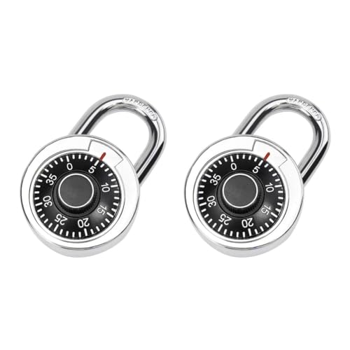 Eieenotee Passwort-Schloss Silber Schwarz, Aus Langlebigem Legierungsmaterial, für Turnhallenschränke, Gepäckschränke, Studententüren Etc. Geeignet für 2 Stück. von Eieenotee