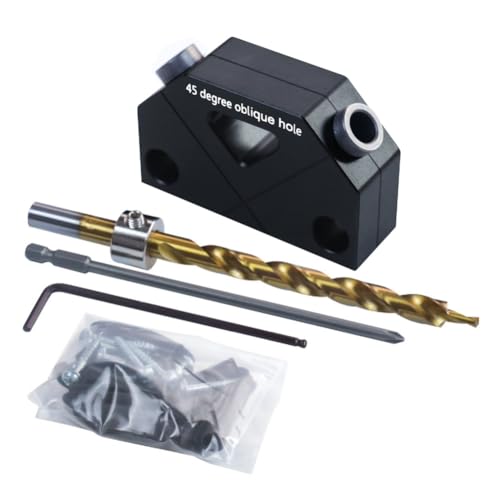 Eieenotee Pocket Hole Jig Kit -45° Stanzwinkel Woodworking Tool Hole Screw Jig Positionierer Bohrer Dübelführungsbeitritt Kit Eieenotee Pocket Hole Jig Kit -45° Stanzwinkel Woodworking Tool Hole Screw Jig Positionierer Bohrer Dübelführungsbeitritt Kit von Eieenotee