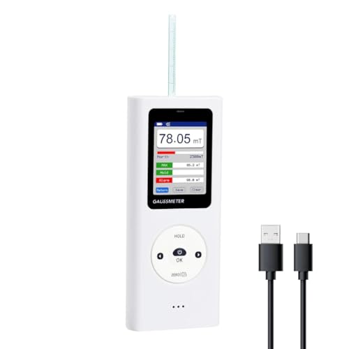 Eieenotee Professioneller Magnetfeldtester mit 0-25000 GS (0-2500 MT), Datenspeicherung f¨¹r Magnete Motoren und Industrielle Verwendung von Eieenotee