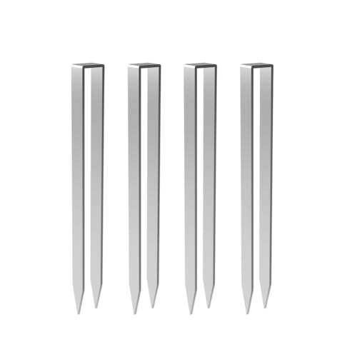 Eieenotee Rosenknorren, 4er Set Zur Befestigung Von Rosenbögen, U-Förmige Bodenanker Aus Legiertem Stahl, Silberfarben Eieenotee Rosenknorren, 4er Set Zur Befestigung Von Rosenbögen, U-Förmige Bodenanker Aus Legiertem Stahl, Silberfarben von Eieenotee