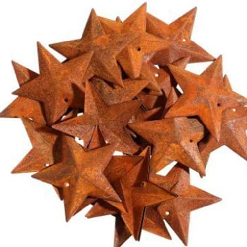 Eieenotee Rostiger Scheunenstern Aus Metall. Dekorativer Vintage-Stern mit Loch für Rustikale Weihnachtsdekoration von Eieenotee