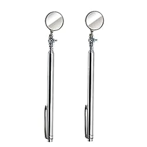 Eieenotee Runder Teleskop-Tascheninspektionsspiegel, 30 Mm Durchmesser, 4-1/2 Bis 18 VerläNgerte GriffläNge (2Er-Pack) von Eieenotee