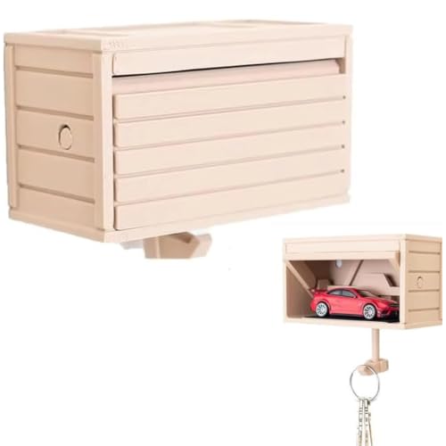 Eieenotee Schlüsselhalter für die Wand, 3D-Schlüsselhalter-Wandhalterung, Schlüssel-Organizer-Wandhalterung, Hotwheel-Autogarage mit zu Öffnender Tür von Eieenotee