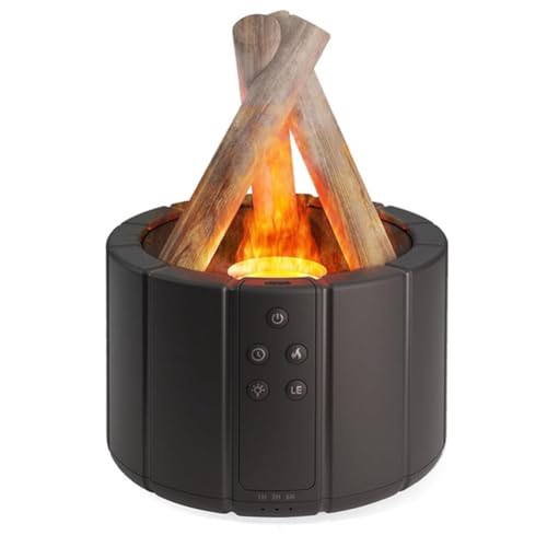 Eieenotee Simulierter Flammendiffusor, Lagerfeuer-Luftbefeuchter, Ultraschall-Kühlnebelhersteller, Nebelgerät, LED-Lampe für Ätherische Öle, Langlebig, Schwarz Eieenotee Simulierter Flammendiffusor, Lagerfeuer-Luftbefeuchter, Ultraschall-Kühlnebelhersteller, Nebelgerät, LED-Lampe für Ätherische Öle, Langlebig, Schwarz von Eieenotee