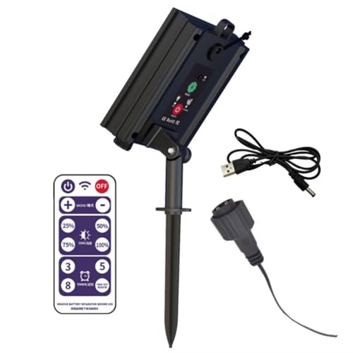 Eieenotee Solar -Batterie -Box f¨¹r LED -Saitenleuchten Outdoor -Saite Lichter Bedienfeld Lithiumplatte Leuchte mit Fernbedienung (24 V) von Eieenotee