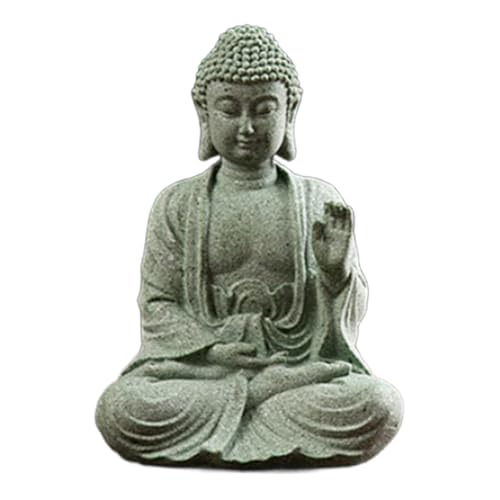 Eieenotee Tischlanddekoratue -Fischtank Dekoration Mini Buddhismus Figur Desk Topper Home Statue Sandstein Thailand von Eieenotee