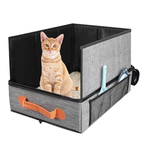 Eieenotee Tragbare Katzenwegs-Katzentoilette Ohne Leckage, Kein Geruch, Wasserdicht, Leicht zu Tragen f¨¹r das Auto-Hotelflugzeug, Wasserresistent in Hotels, Auto Leicht zu Bedienen, Auto von Eieenotee