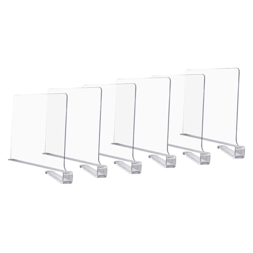 Eieenotee Transparente Regalteiler Zur Schrankorganisation - Kleiderschrank-Organizer, Schrank- und Bücherregal-Trennwände, 6 Stück von Eieenotee