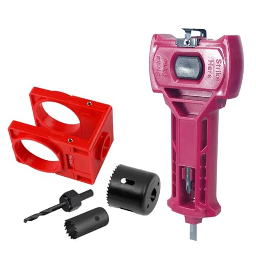 Eieenotee Türverriegelungs-Schlepplöschloch-Säge, Komplettes Installationskit für 1-3/8 "oder 1-3/4" Dicke Türen Rot von Eieenotee