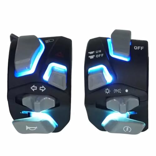 Eieenotee Universeller 7/8 - -22 -mm -Lenkerschalter f¨¹r Motorr?der mit LED - Steuerelemente f¨¹r Scheinwerfer, Horn, Blinker und Blitzlicht von Eieenotee