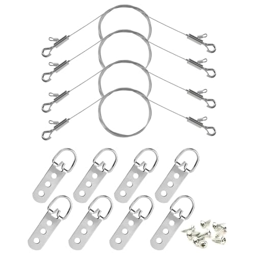 Eieenotee Verstellbare Bildaufhängung mit Kleinen Clips, 8 Stück 3-Loch-D-Ringe mit Schrauben für/Rahmen Eieenotee Verstellbare Bildaufhängung mit Kleinen Clips, 8 Stück 3-Loch-D-Ringe mit Schrauben für/Rahmen von Eieenotee
