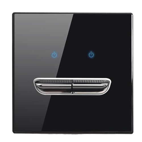 Eieenotee Wandleuchte Schalter 2 Banden Blau LED Night Light Tempered Glasplatte Durch Schwarz Gehen von Eieenotee