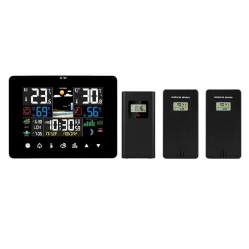 Eieenotee Wetterstation, Wetteruhr, Thermometer, Hygrometer, Touchscreen-Bedienung mit 3 Sensoren Eieenotee Wetterstation, Wetteruhr, Thermometer, Hygrometer, Touchscreen-Bedienung mit 3 Sensoren von Eieenotee