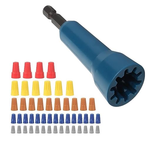 Eieenotee Wirldraht-Verdrehwerkzeug, Drahtmuttertreiber, Spinnilde-Kabelverbinder-Steckdosen-Drahtverdrehungs-Spinner mit 1/4-Spannzange, Leicht zu Bedienen, Blau A von Eieenotee