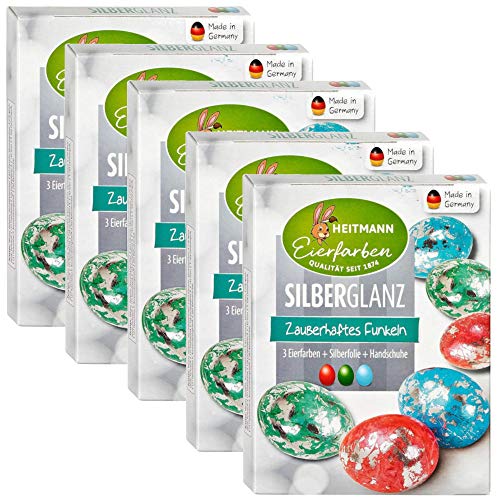 Heitmann Eierfarben Silberglanz - 3 Kaltfarben (5er Pack) von Eierfarben HEITMANN