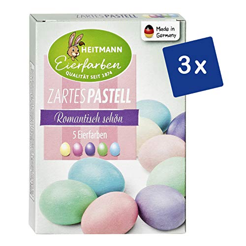 Heitmann Eierfarben Zartes Pastell - 3er Pack - 3 x 5 flüssige Kaltfarben - Ostern - Ostereier bemalen, Ostereierfarbe von Eierfarben HEITMANN