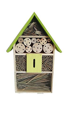 Eifa XXL 50 cm Insektenhotel Natur GRÜNES Dach/Nistkasten Insektenhaus aus Holz für Bienen, Schmetterlinge, Käfer & andere Tiere von Eifa