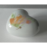 Seltene Deckeldose in Herzform, Rosenthal Porzellan 1950Er, Signiert Bintje, Handbemalt von EifelSammelnJagen