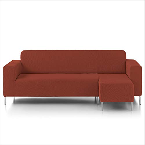 Eiffel-Textil Nimes Chaise Longue - Designer-Sofa-Abdeckung 240 x 195 x 2 cm Rostrot (TEJA) von Eiffel Textile