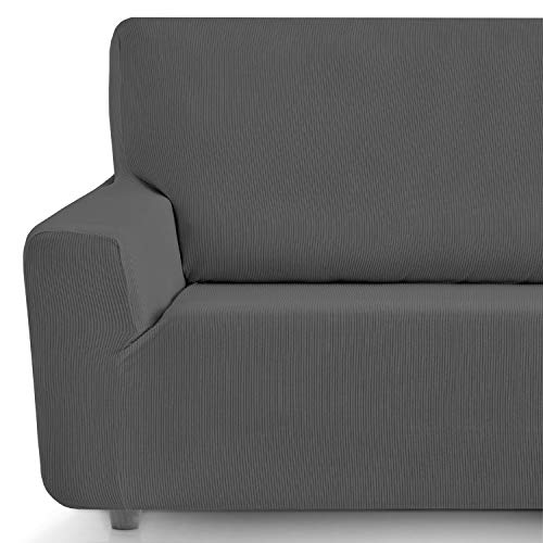 Eiffel Textile Sofabezug, elastisch, anpassbar, rustikal, 2 Sessel, 50% Polyester, Grau, 1+1-Sitzer von Eiffel Textile