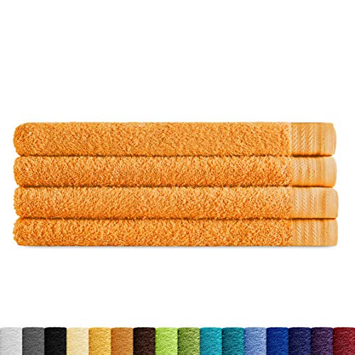 Eiffel Textile Handtücher, Frottee-Qualität, 600 g, ägyptische Baumwolle, 100% Safran, Frisiertisch 30 x 50 cm, 4 Stück von Eiffel Textile