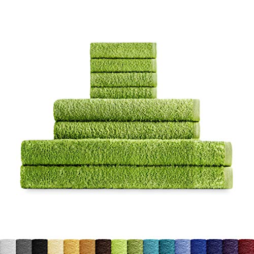 Eiffel Textile Handtücher-Set, Frottee, 400 g, ägyptische Baumwolle, 100% Blatt, 2 x Bad, 2 x Waschbecken, 4 x Waschbecken, 8 Stück von Eiffel Textile