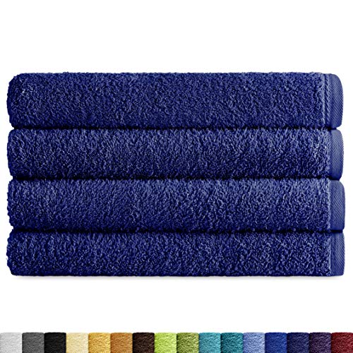 Eiffel Textile Frottee-Handtücher, 400 g, 100% ägyptische Baumwolle, Marineblau, Dusche 70 x 140 cm, 4 Stück von Eiffel Textile