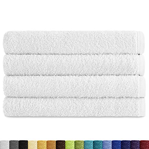 Eiffel Textile Frottee-Handtücher, 400 g, 100% ägyptische Baumwolle, Weiß, Waschbecken 50 x 100 cm, 4 Stück von Eiffel Textile