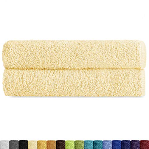 Eiffel Textile Frottee-Handtücher, 400 g, 100% ägyptische Baumwolle, natürlich, Bettlaken 100 x 150 cm, 2 Stück von Eiffel Textile