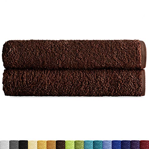 Eiffel Textile Frottee-Handtücher, 400 g, 100% ägyptische Baumwolle, Braun, Bettlaken, 100 x 150 cm, 2 Stück von Eiffel Textile