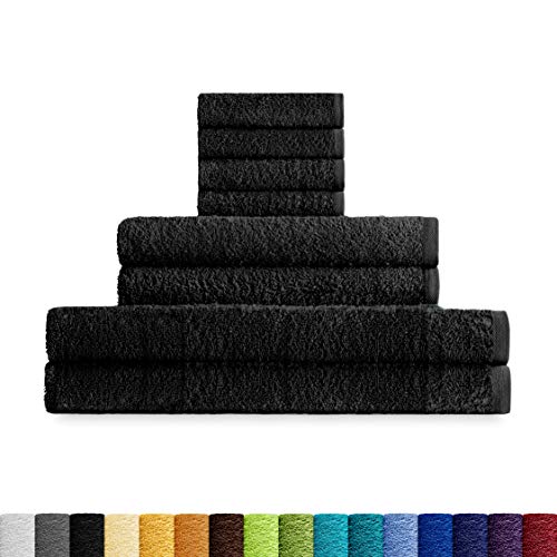 Eiffel Textile handtuchpacks Qualität Frottee 400 g, Baumwolle, Schwarz, Tocador Lavabo y Ducha, 8 von Eiffel Textile