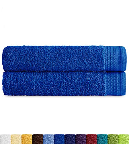 Eiffel Textile 2 x Savanne Frottiertücher Qualität 600 g, 100% ägyptische Baumwolle, Blau von Eiffel Textile