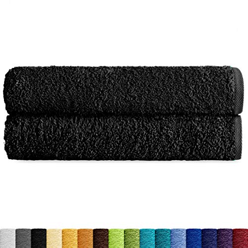 Eiffel Textile handtuchpacks Qualität Frottee 400 g, Baumwolle, Schwarz, Sabana 100x150 cm, 2 von Eiffel Textile