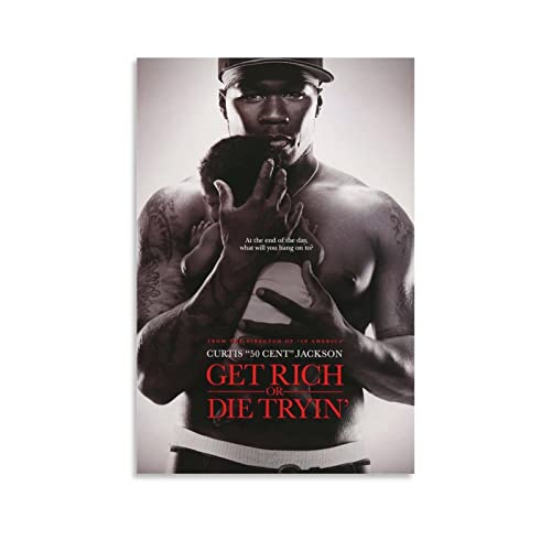 Get Rich or Die Tryin' (2005) Vintage-Filmposter für Schlafzimmer, Ästhetik, Bilddruck, Leinwandbild, 30 x 45 cm, ohne Rahmen von Eifini